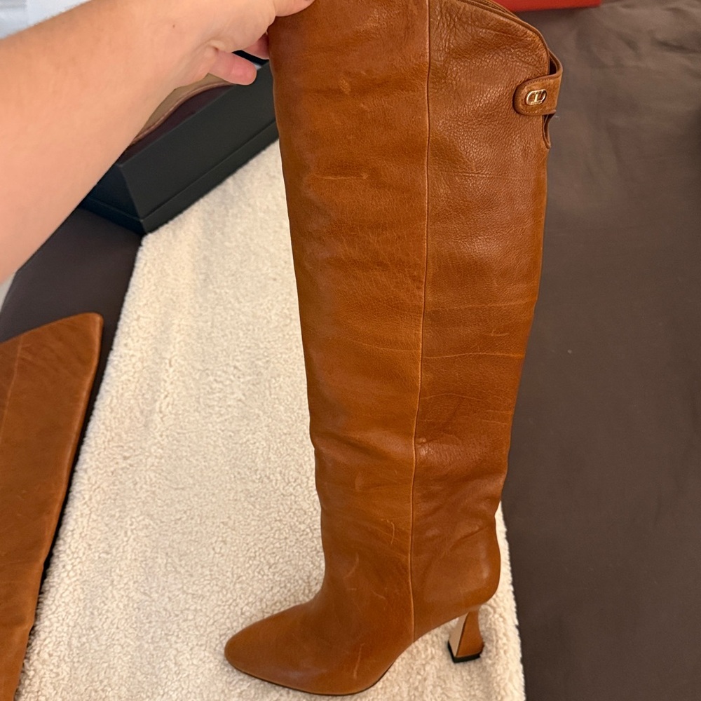 DEE OCLEPPO Ojai Knee High Boot In Cognac Leather Tan Knee-High Women's Boots - Picture 6 of 15